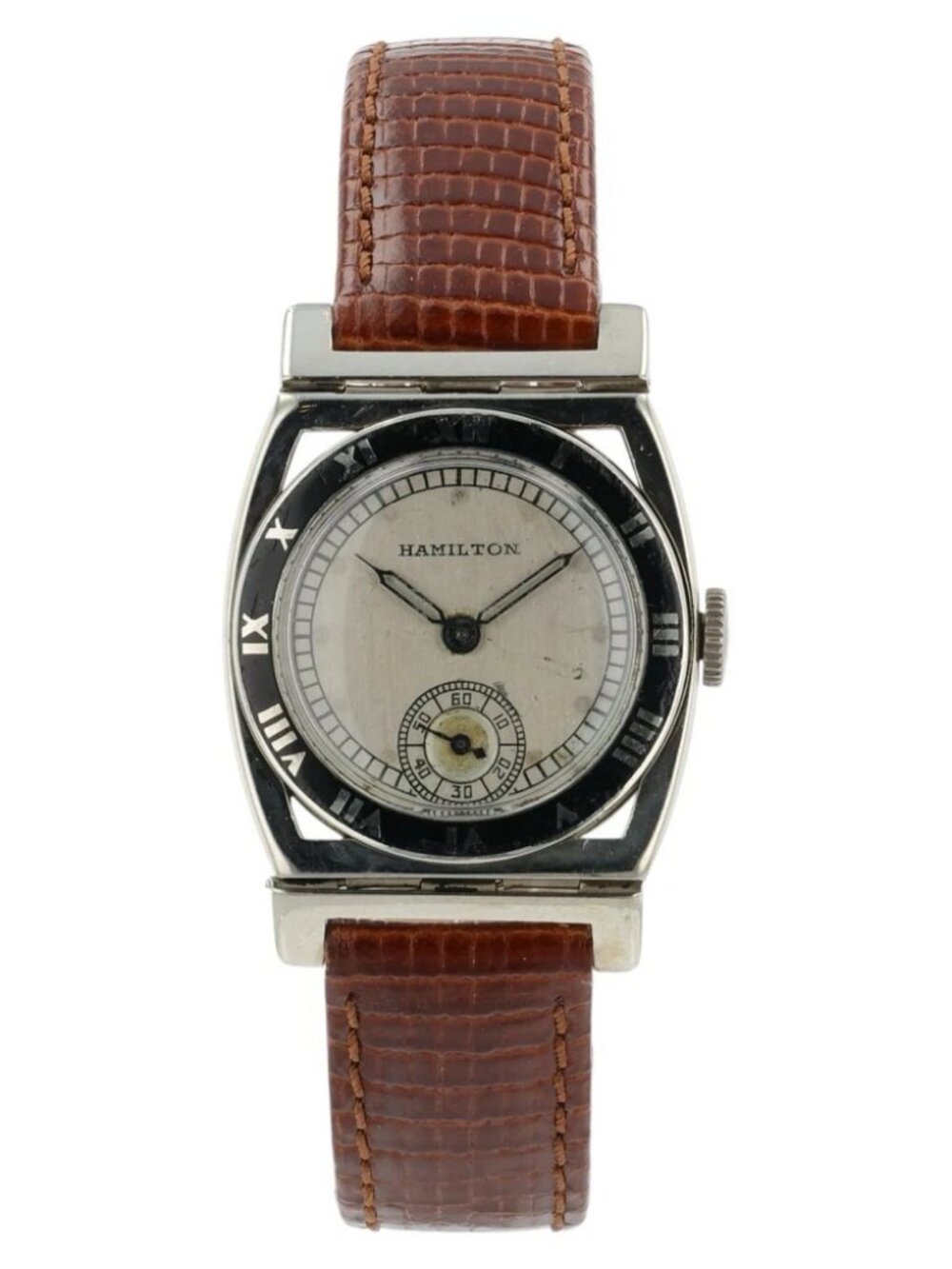 Hamilton Piping Rock Silver Dial 14k White Gold 29x43mm Manual Wind Men’s Watch